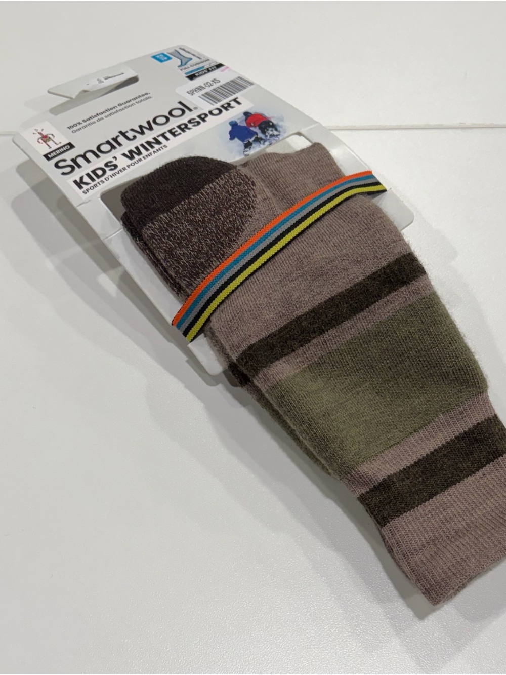SmartWool Boys Girls XS Wintersport Stripe Full Cushion Ski Socks Brown NWT Kids